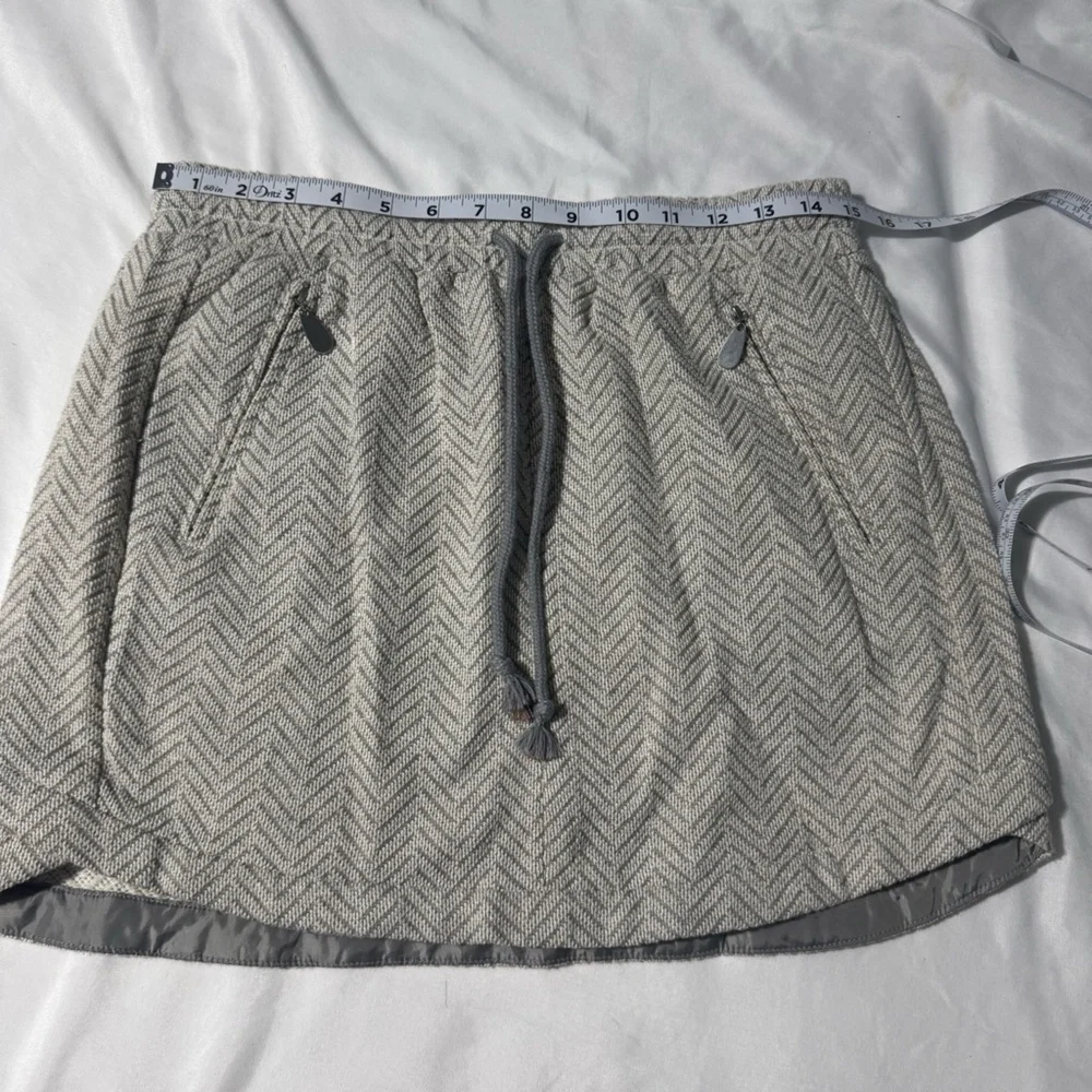 Kenar Cotton Skirt Chevron Pattern Zip Pockets Elastic Waist Size Medium NWT - Picture 7 of 10